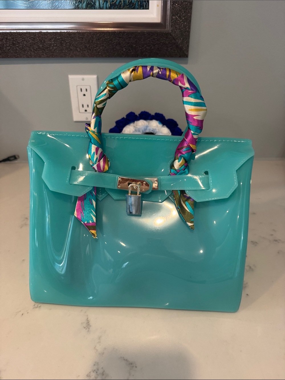 Jelly Firkin Bag blue 60 & Multicolor Handle Bag